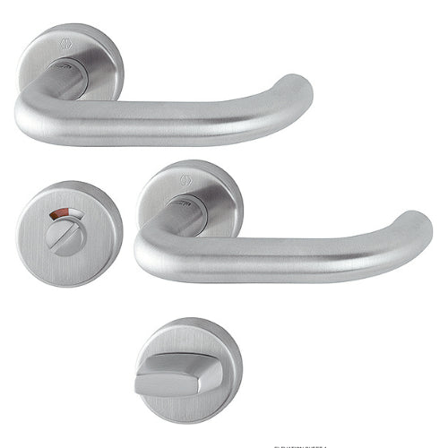 HOPPE Paris SecuSan Stainless Steel Bathroom/WC Interior Door Handle Set